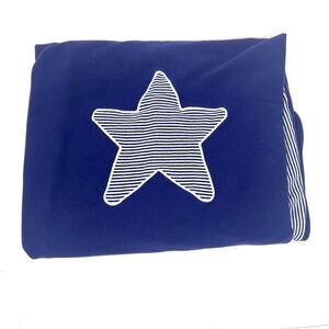 Gymboree Vintage Star Baby Blanket Striped Navy Blue Reversible 90s Cotton‎